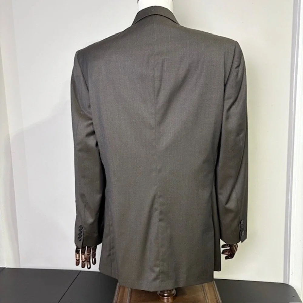 Oscar de‎ la Renta Profile Men's Charcoal brown Wool Silk Suit Jacket Blazer 42L